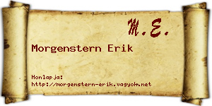 Morgenstern Erik névjegykártya